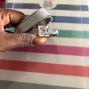 Silver bangle style bracelet